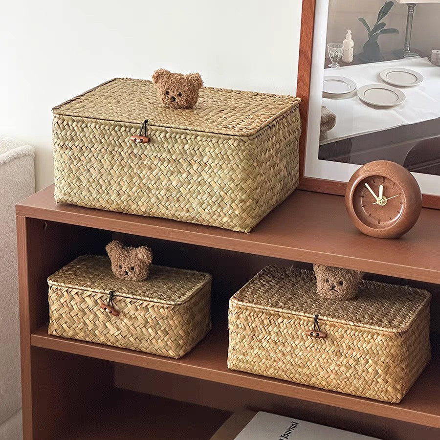 Household rattan woven storage basket