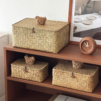 Household rattan woven storage basket