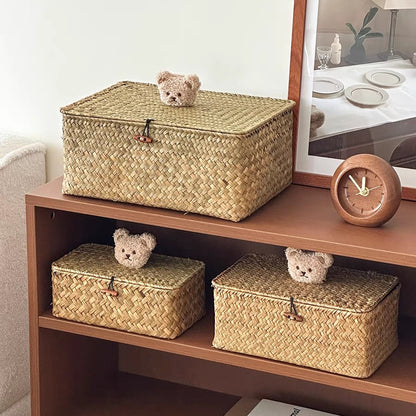 Household rattan woven storage basket