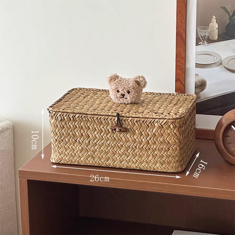 Household rattan woven storage basket