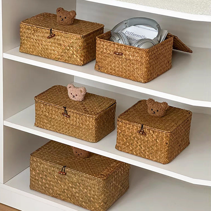 Household rattan woven storage basket