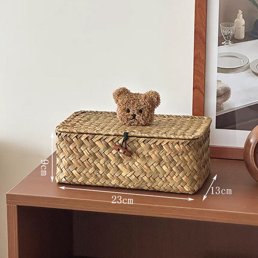 Household rattan woven storage basket